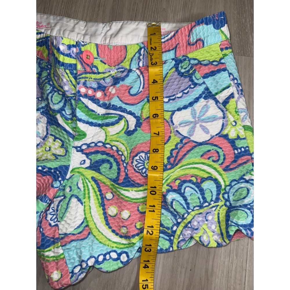 Lilly Pulitzer Buttercup Scalloped Seersucker Shorts Multicolor Paisley Size 6 - Picture 5 of 11